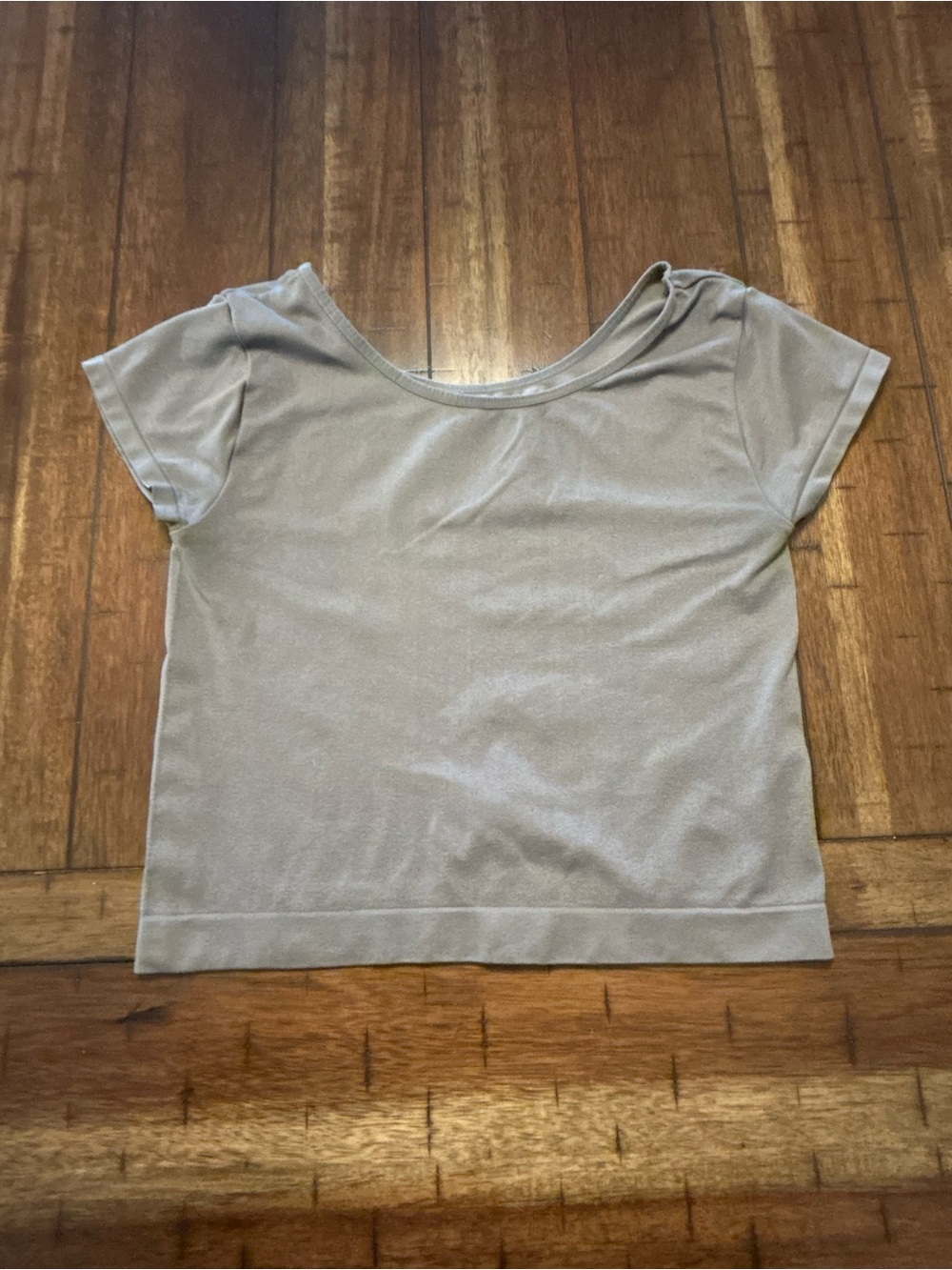 Free People Intimately Taupe Stretch Crop Tee Seamless Short Sleeve M/L